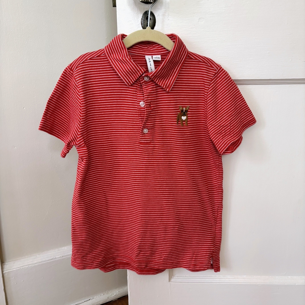 Red Striped Kids Polo Shirt